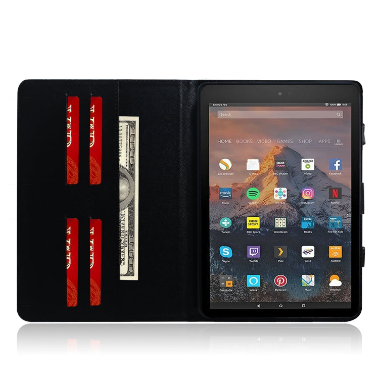 亞馬遜 Kindle Fire HD 10 2015/2017 白老虎左右開皮套 帶支架&卡槽&錢包