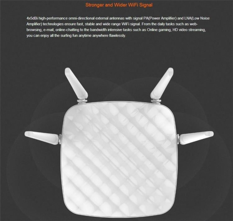 Tenda FH456 無線2.4GHz 300Mbps WiFi路由器，帶4根5dBi外部天線