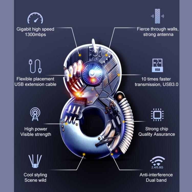 COMFAST CF-WU785AC 1300Mbps 雙頻無線網卡 Wifi USB適配器