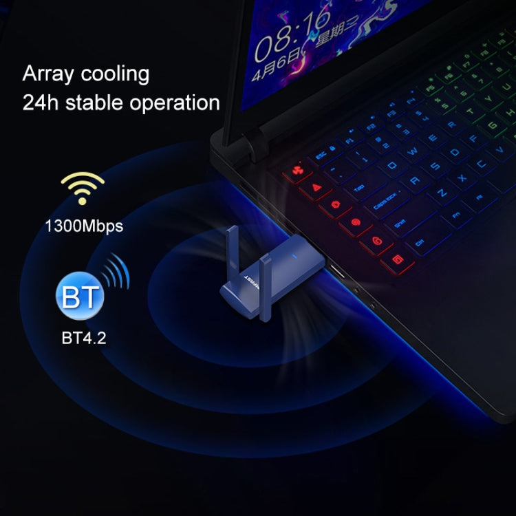 COMFAST CF-927B 1300Mbps 雙頻藍牙無線網卡 Wifi USB適配器