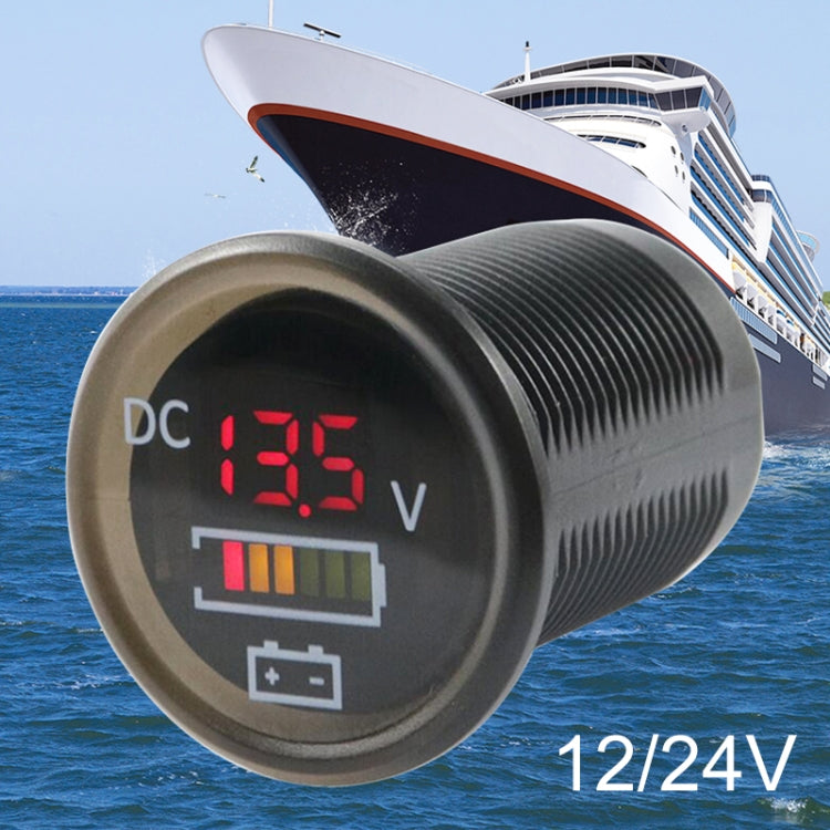 12/24V車/船電池測量表 5-30V電壓電量表