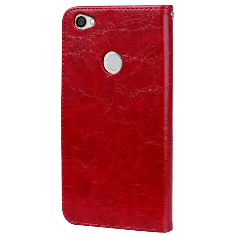 適用於小米紅米Note 5A Pro / Prime商務風油蠟紋左右開皮套帶支架和卡槽和錢包和手繩