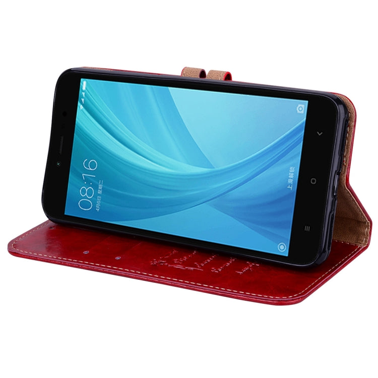 適用於小米紅米Note 5A Pro / Prime商務風油蠟紋左右開皮套帶支架和卡槽和錢包和手繩