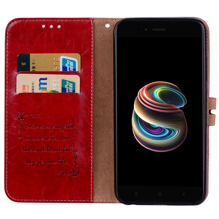 適用於小米 Mi A1 & 5X 商務風油蠟紋左右開皮套帶支架和卡槽和錢包和手繩