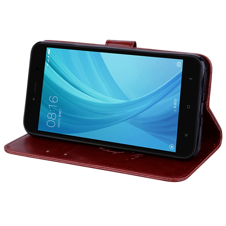 適用於小米紅米Note 5A Pro / Prime 玫瑰壓花圖案左右開皮套帶支架和卡槽和錢包