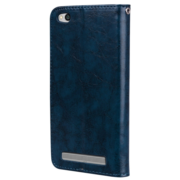 適用於小米紅米5A 商務風油蠟紋左右開皮套帶支架和卡槽和錢包和手繩