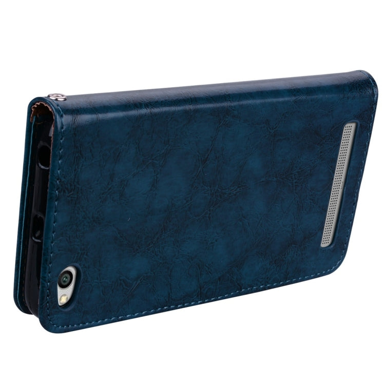 適用於小米紅米5A 商務風油蠟紋左右開皮套帶支架和卡槽和錢包和手繩