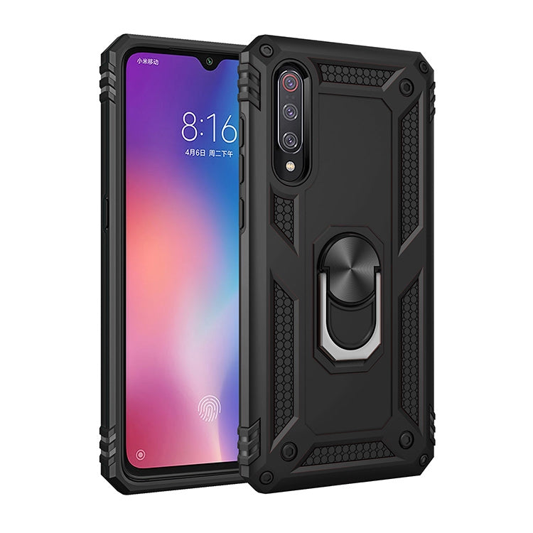 適用於小米Xiaomi Mi 92018 TPU + PC軍士盔甲防摔保護殼，帶360度旋轉支架