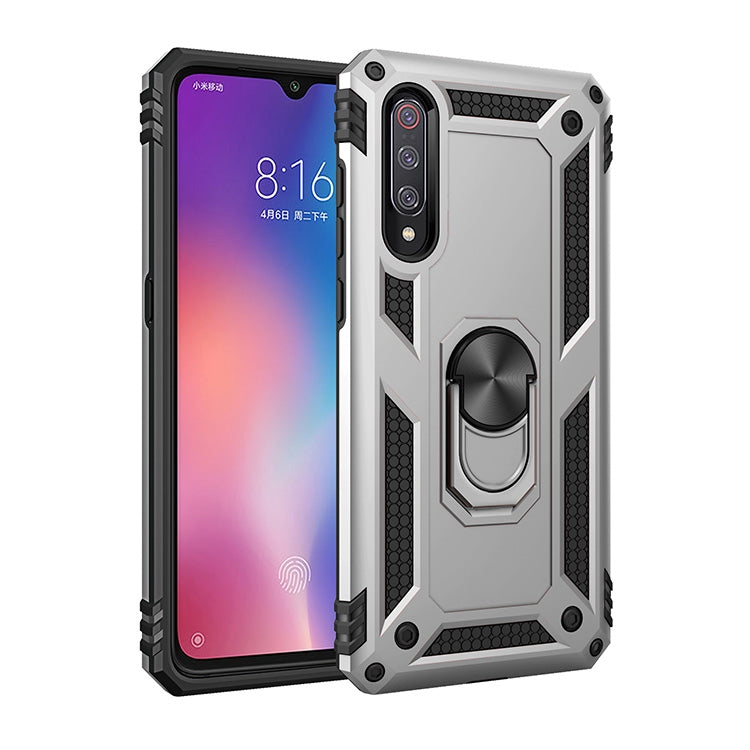 適用於小米Xiaomi Mi 92018 TPU + PC軍士盔甲防摔保護殼，帶360度旋轉支架