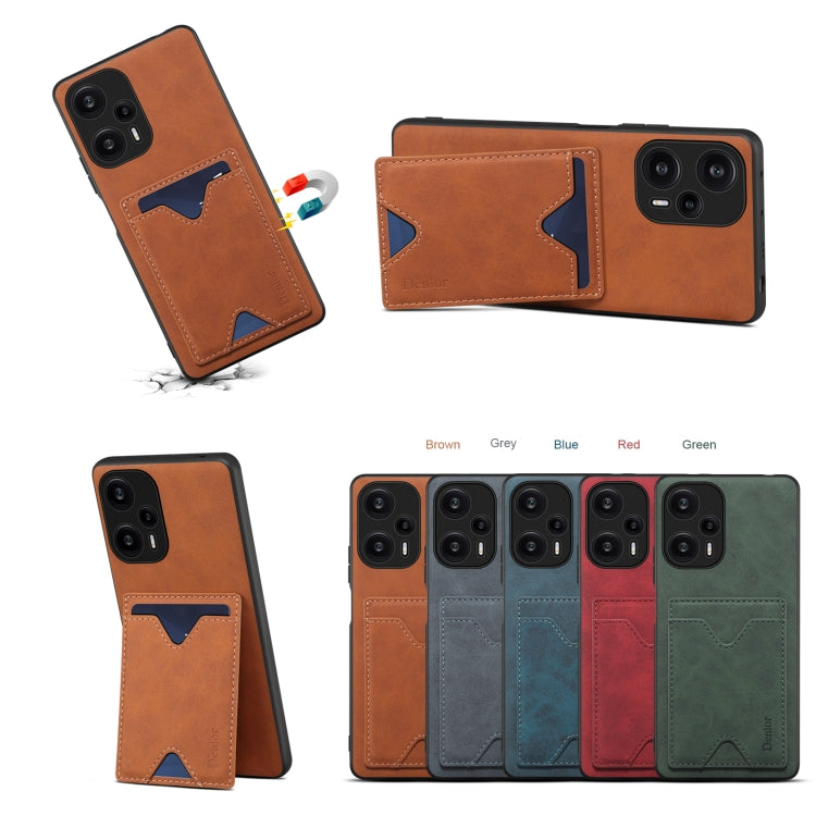 Denior PU皮后蓋插卡支架手機殼 適用於 小米 Redmi Note 12 Turbo / Poco F5