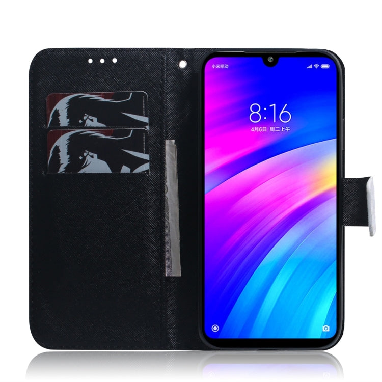 適用於小米 紅米 7 熊貓圖案 彩繪左右開皮套，帶支架&卡槽&錢包