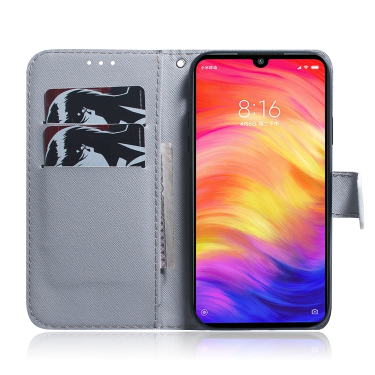 適用於小米 紅米 Note 7 獅子圖案 彩繪左右開皮套，帶支架&卡槽&錢包