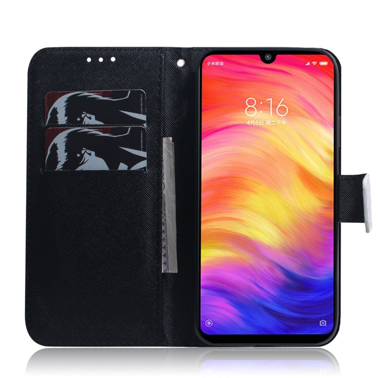 適用於小米 紅米 Note 7 熊貓圖案 彩繪左右開皮套，帶支架&卡槽&錢包