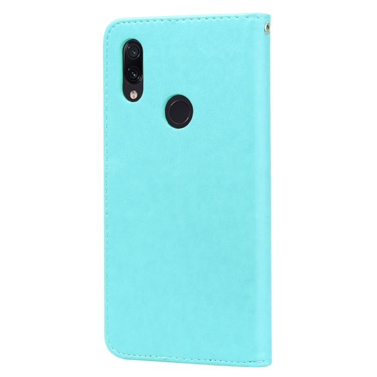 適用於小米 Redmi 7 玫瑰壓紋左右翻蓋皮套 帶支架&卡槽&錢包