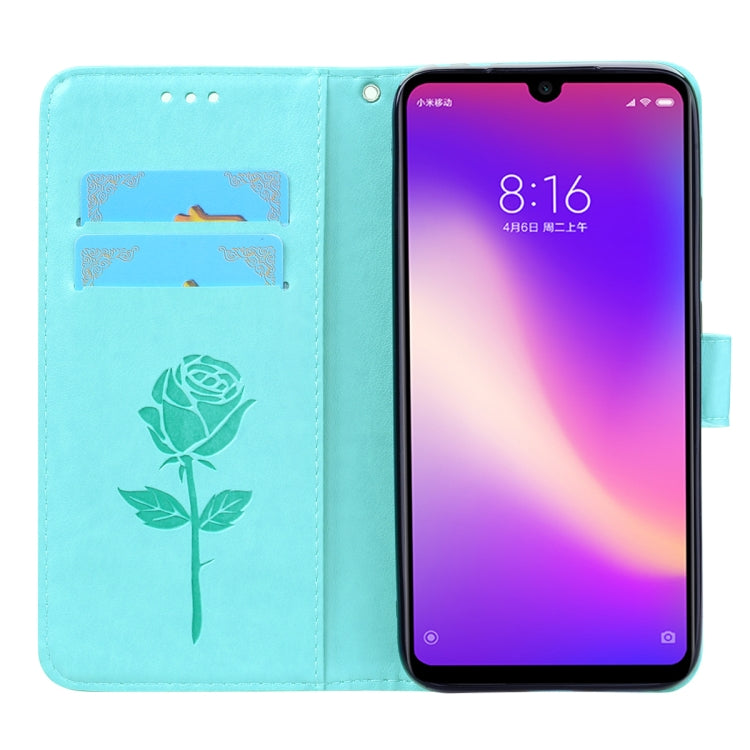 適用於小米 Redmi 7 玫瑰壓紋左右翻蓋皮套 帶支架&卡槽&錢包