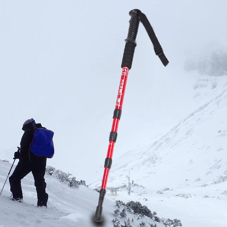 登山直柄四節手杖
