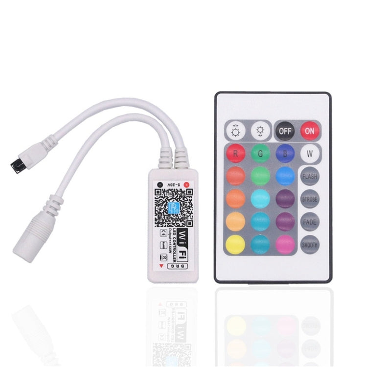 5M 3528SMD RGB IP67 Waterproof LED Light with 24 Keys WiFi Controller, 3A, US Plug