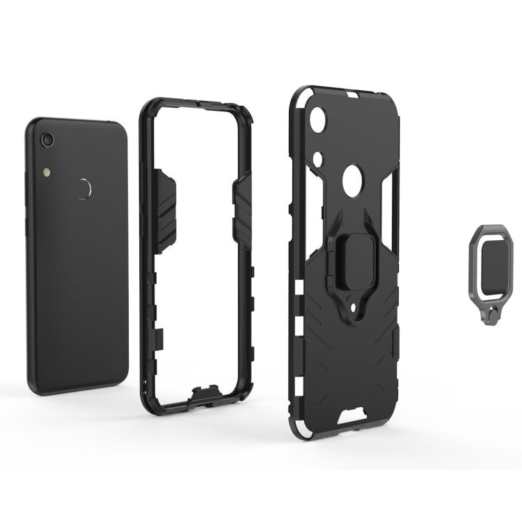 適用於華為榮耀暢玩8A 指環鋼鐵俠 PC + TPU防摔防震保護套