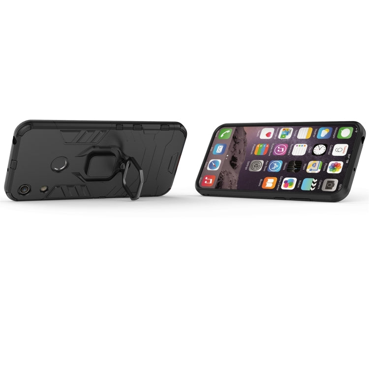 適用於華為榮耀暢玩8A 指環鋼鐵俠 PC + TPU防摔防震保護套