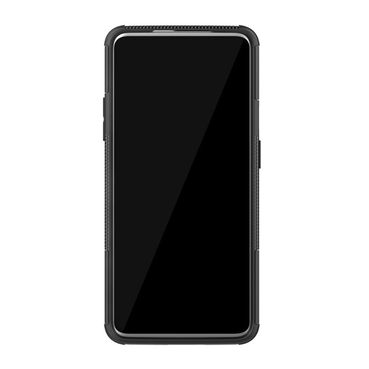 適用於OnePlus 7  輪胎紋TPU+PC炫紋手機殼 帶支架