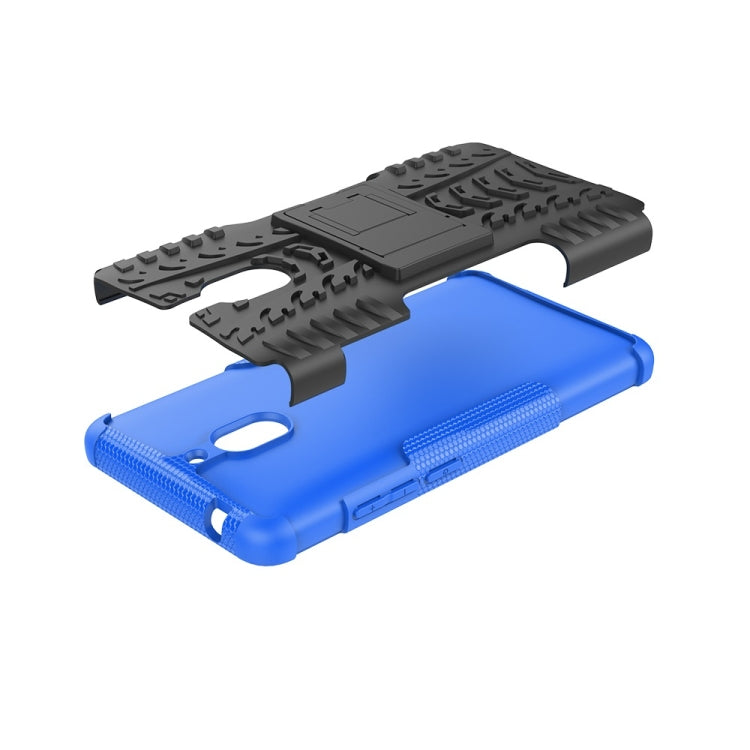 適用於Nokia 2.1 輪胎紋TPU+PC炫紋手機殼 帶支架