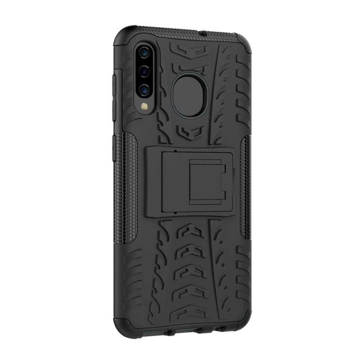 適用於Galaxy A50 / A20 / A30,輪胎紋TPU+PC炫紋手機殼 帶支架