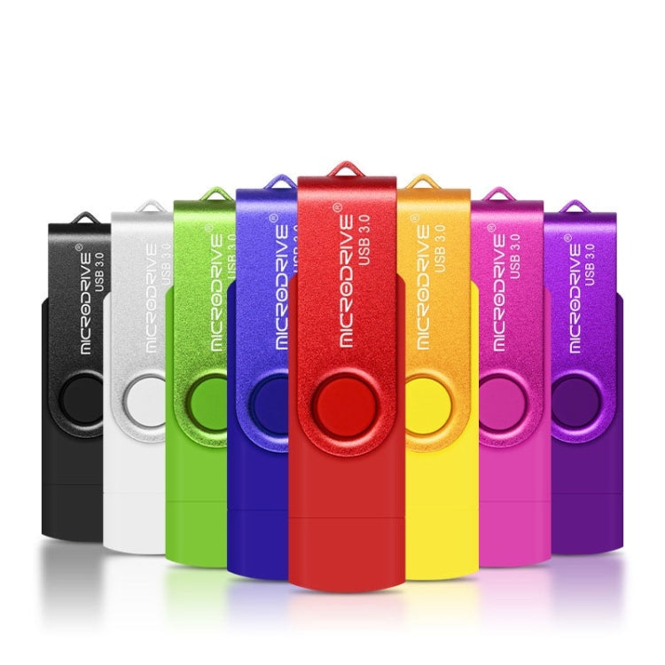 MicroDrive 16GB USB 3.0 安卓手機電腦兩用OTG金屬旋轉U盤