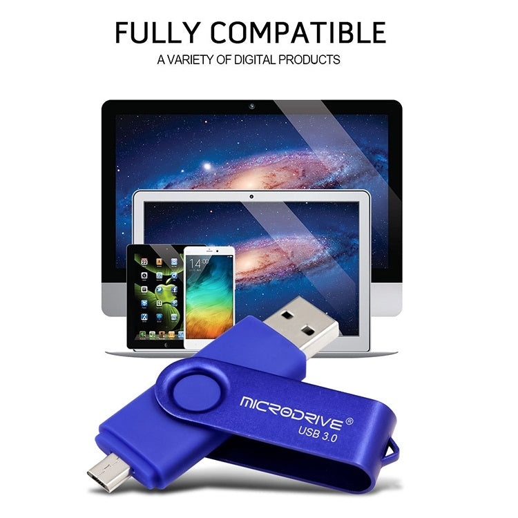 MicroDrive 16GB USB 3.0 安卓手機電腦兩用OTG金屬旋轉U盤