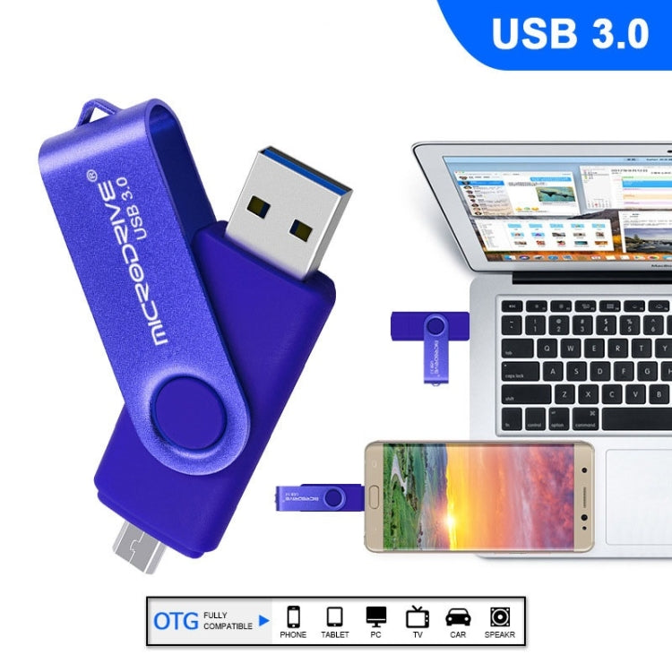 MicroDrive 16GB USB 3.0 安卓手機電腦兩用OTG金屬旋轉U盤