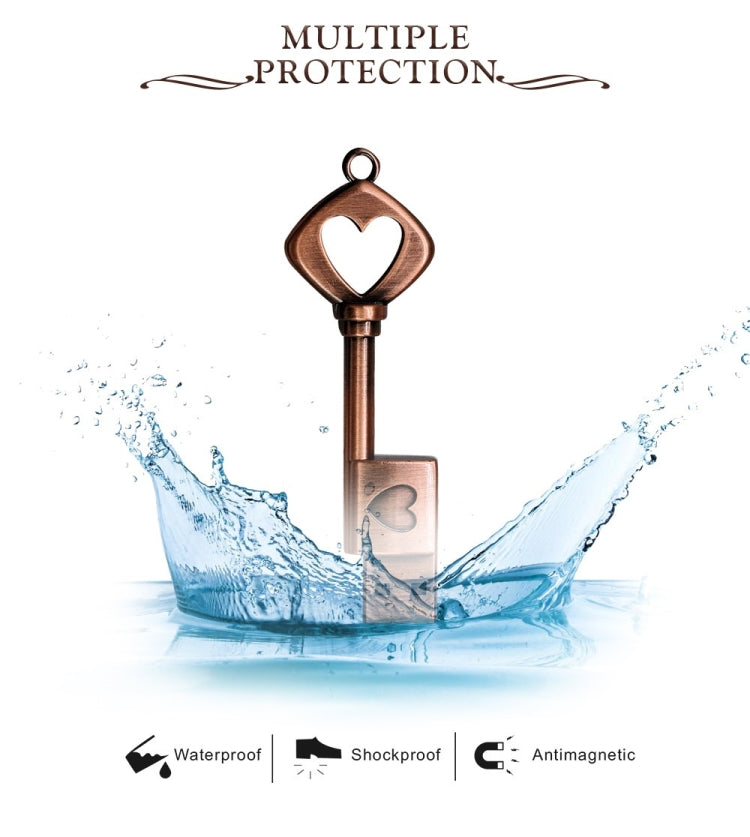 MicroDrive 4GB USB 2.0 銅製愛心鑰匙U盤