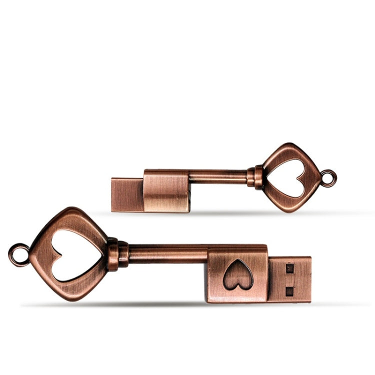 MicroDrive 128GB USB 2.0 銅製愛心鑰匙U盤