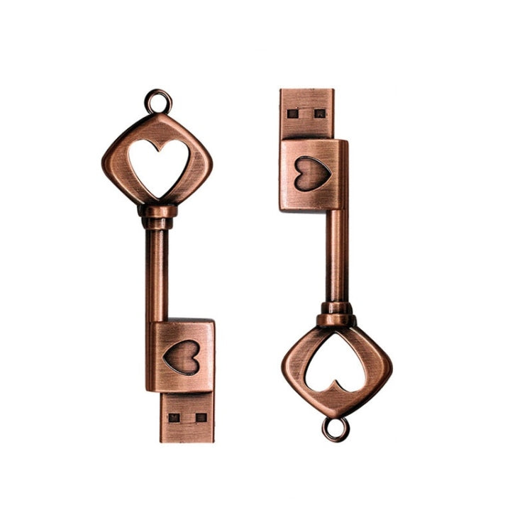 MicroDrive 128GB USB 2.0 銅製愛心鑰匙U盤