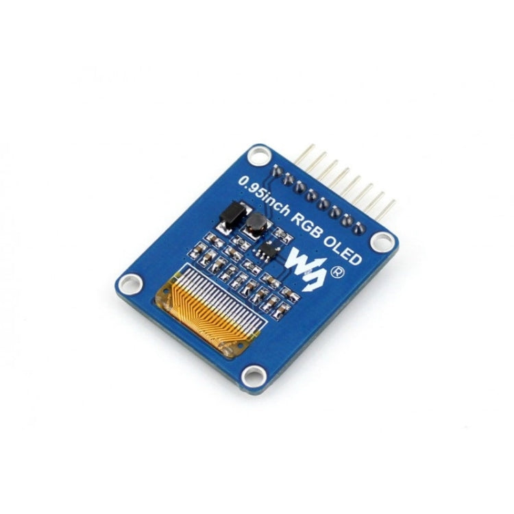 Waveshare 0.95英寸RGB OLED ，SPI接口，彎曲水平針頭10507