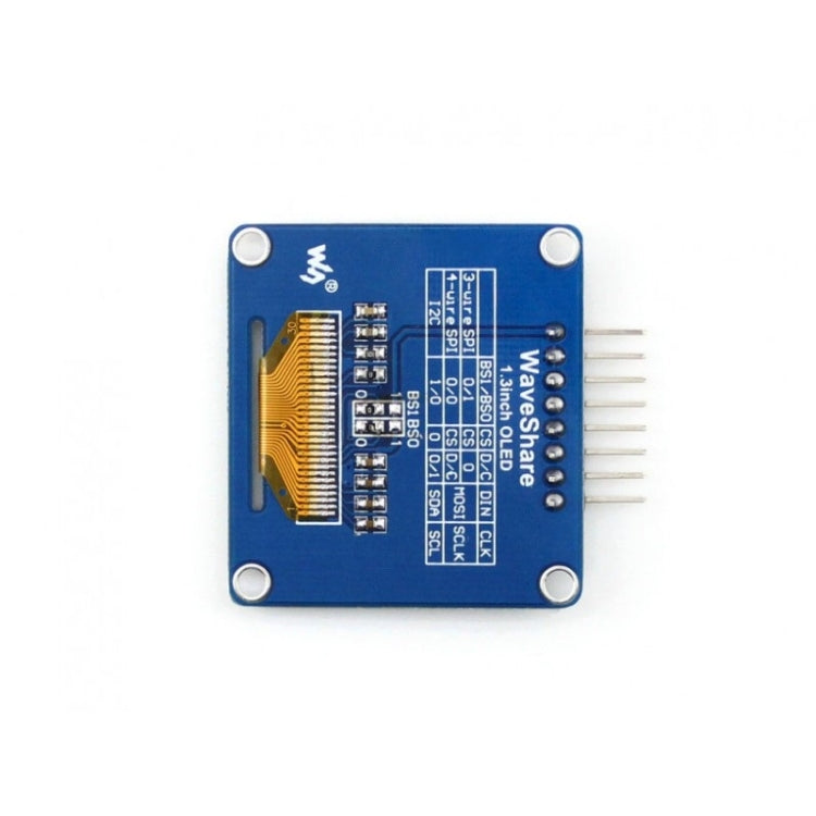 Waveshare 1.3英寸128*64 OLED ，SPI/I2C接口，彎曲橫向針頭10444