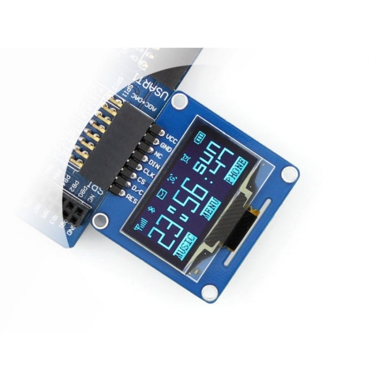 Waveshare 1.3英寸128*64 OLED ，SPI/I2C接口，彎曲橫向針頭10444