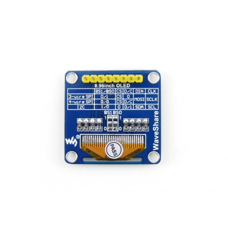 Waveshare 0.96英寸128*64 OLED ，SPI/I2C接口，直垂直針頭9092