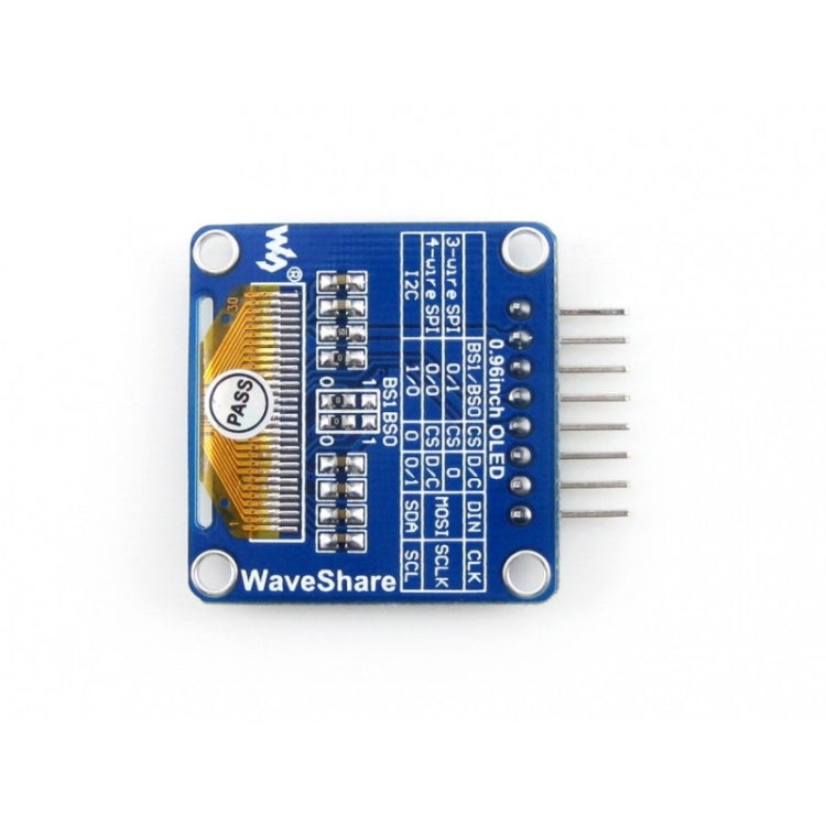 Waveshare 0.96英寸128 * 64 OLED，SPI / I2C接口，傾斜水平針頭9085