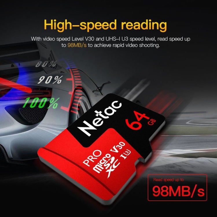 Netac朗科 P500 PRO 64GB U3速度級別 行車記錄儀監控攝像機相機內存卡TF卡