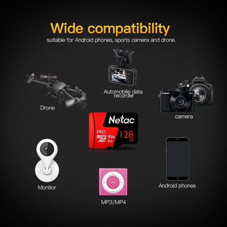 Netac朗科 P500 PRO 128GB U3速度級別 行車記錄儀監控攝像機相機內存卡TF卡