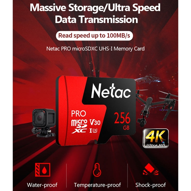 Netac朗科 P500 PRO 256GB U3速度級別 行車記錄儀監控攝像機相機內存卡TF卡