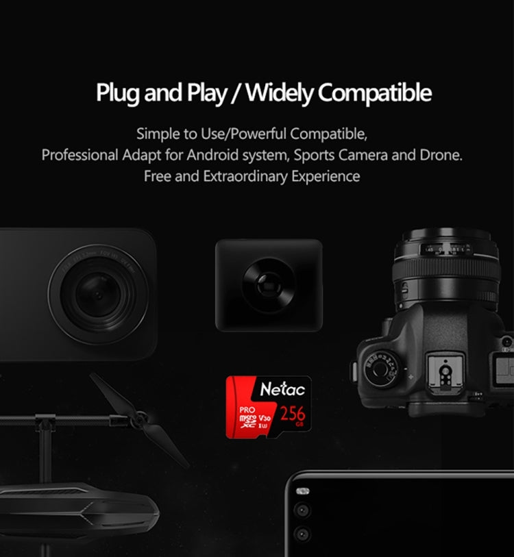 Netac朗科 P500 PRO 256GB U3速度級別 行車記錄儀監控攝像機相機內存卡TF卡
