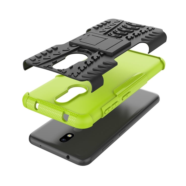 適用於Nokia 3.2 輪胎紋TPU+PC炫紋手機殼 帶支架