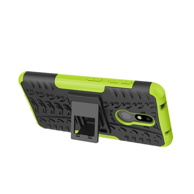 適用於Nokia 3.2 輪胎紋TPU+PC炫紋手機殼 帶支架