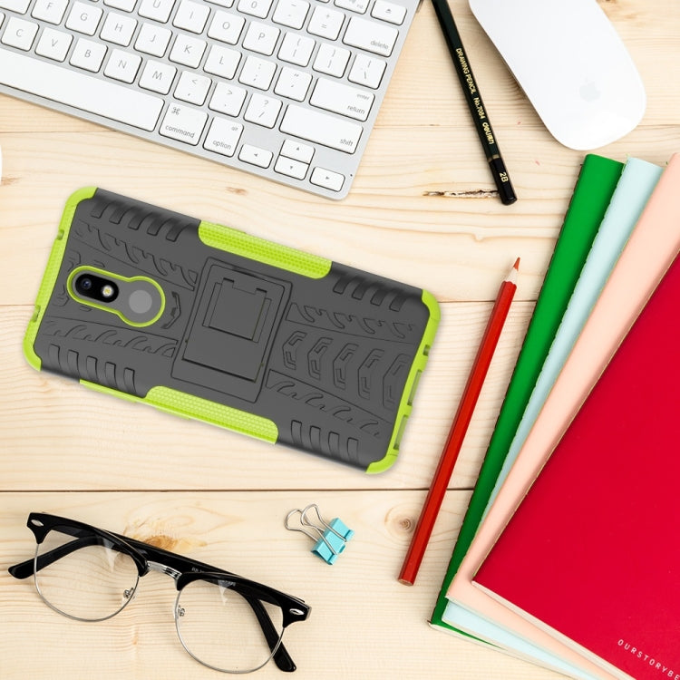 適用於Nokia 3.2 輪胎紋TPU+PC炫紋手機殼 帶支架