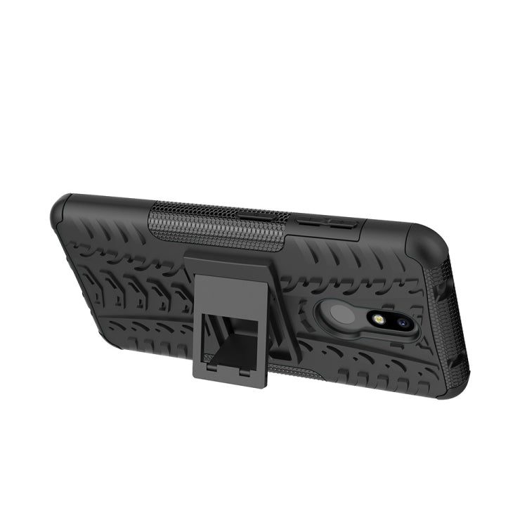 適用於Nokia 4.2 輪胎紋TPU+PC炫紋手機殼 帶支架