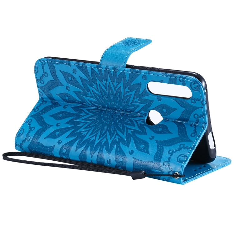 適用於華為 P smart Z / Y9 Prime  壓花太陽花圖案左右開皮套, 帶支架&卡槽&錢夾&掛繩
