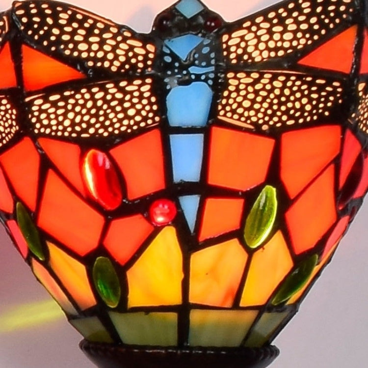 Retro Dragonfly Color Three-heads Wall Lamp Mirror Headlight Corridor Bar Creative Decoration Light