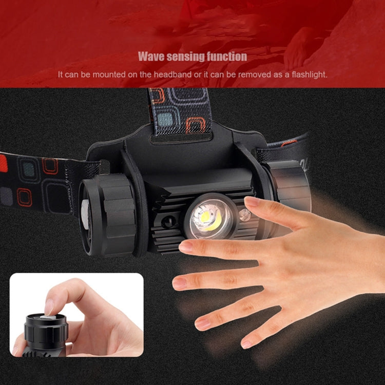 LED Induction Headlight USB Charging Outdoor Waterproof Strong Light Fishing Aluminum Flashlight Headlight