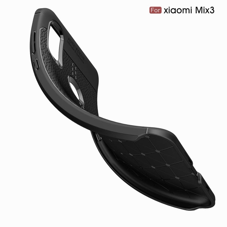 適用於小米Mix 3荔枝紋TPU防震手機保護套