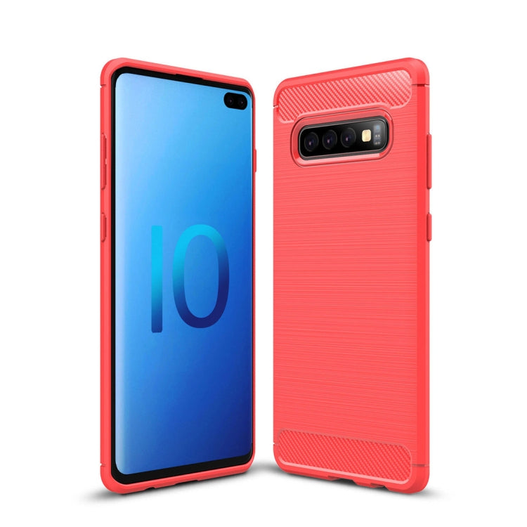 適用於三星S10+拉絲紋碳纖維TPU手機殼